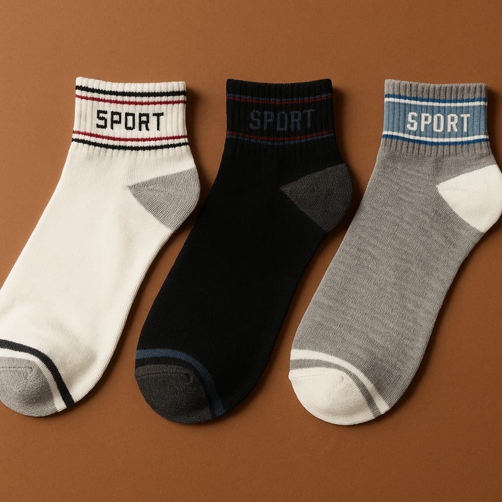 Kit 3 Pares De Meias Estampadas Cano Curto Masculino e feminino