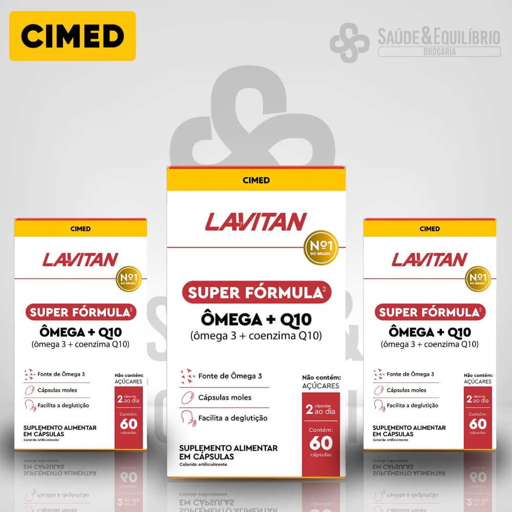 Lavitan Super Fórmula Ômega 3 + Q10 – Energia, Antioxidante e Saúde do Coração 60 Cápsulas