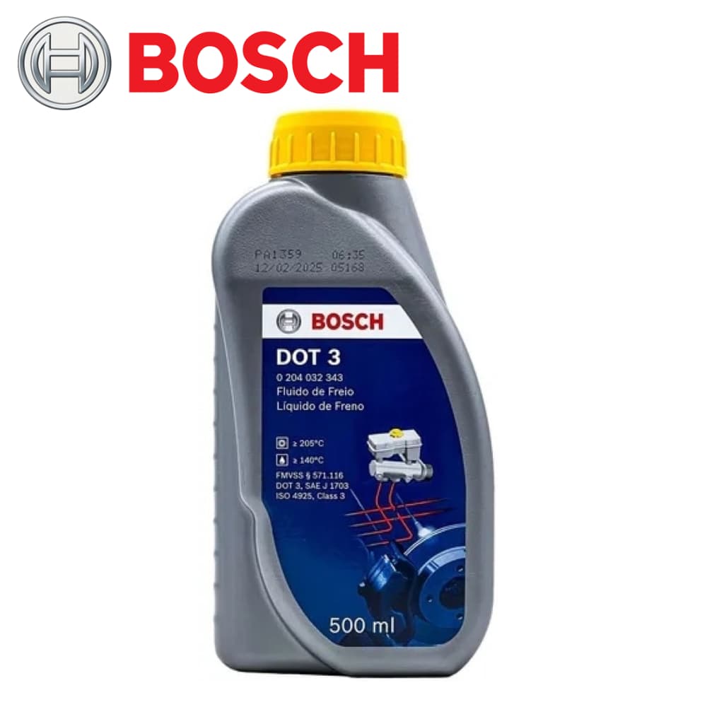 Fluido Óleo de Freio Dot 3 BOSCH 500ml Original Carro Moto
