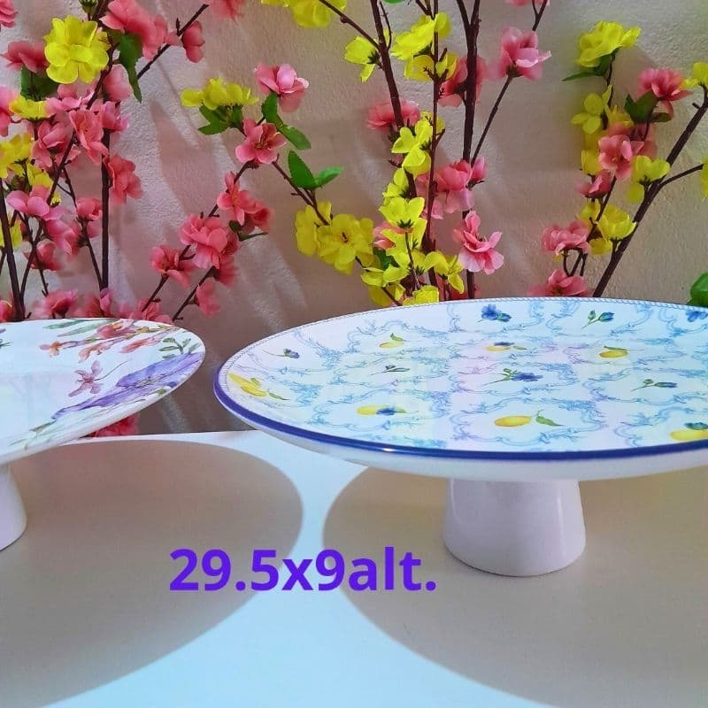 Boleira Grande Prato Boleira em Cerâmica para Festas Eventos Buffet Mesa Posta Chá Revelação Casa Decoração