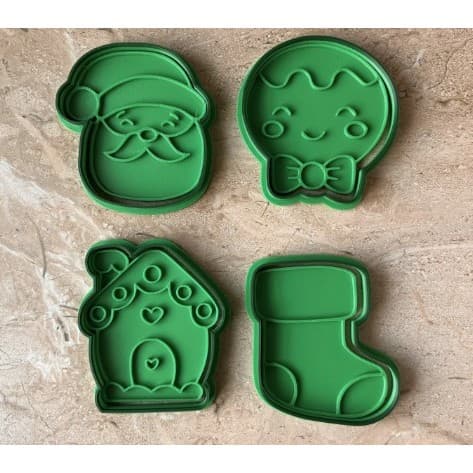 Cortadores De Biscoito De Natal - 6 Cm kit com 4 unidades