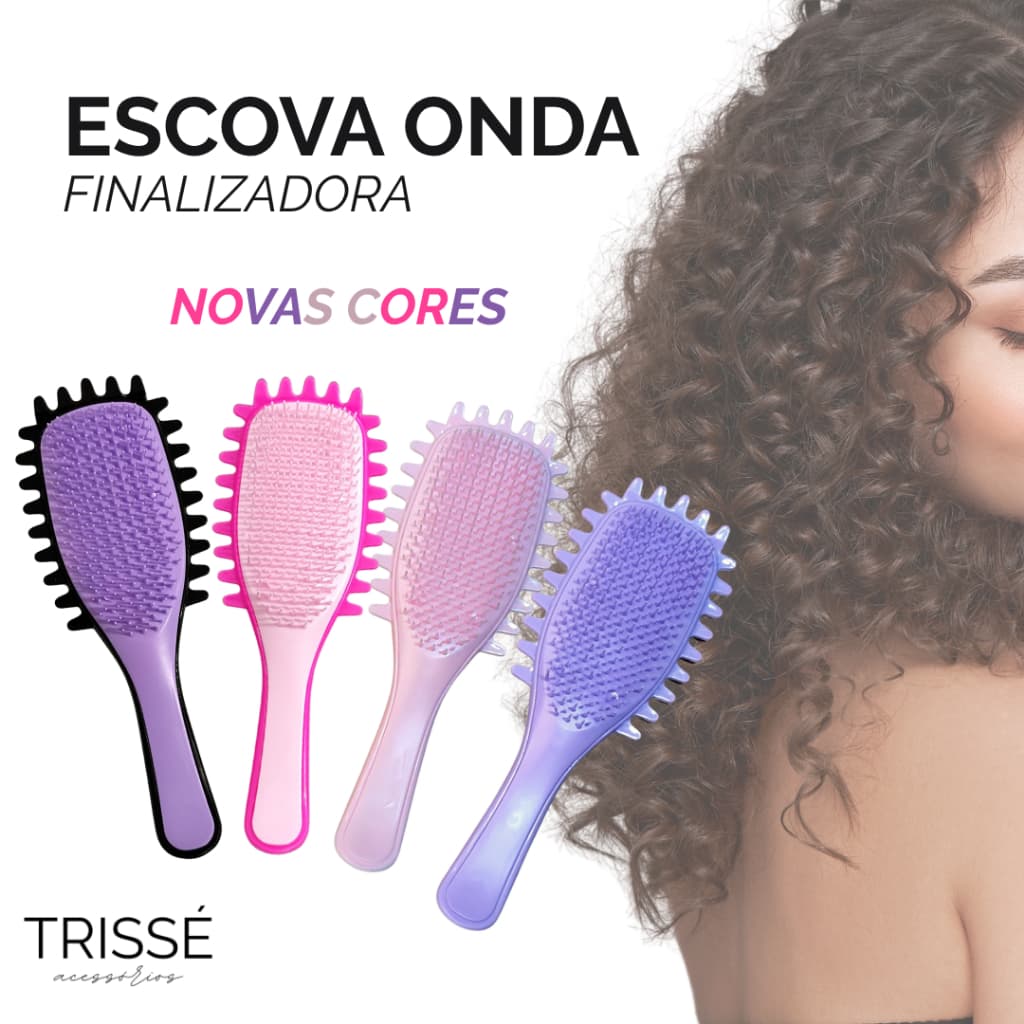 Escova Onda Finalizadora Color Trissé Acessórios Definição de Cachos e Finalização Cabelo Cacheado