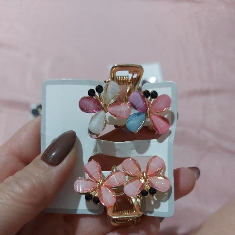 ✨ Kit 2 Mini Piranha de Cabelo – Borboleta ✨