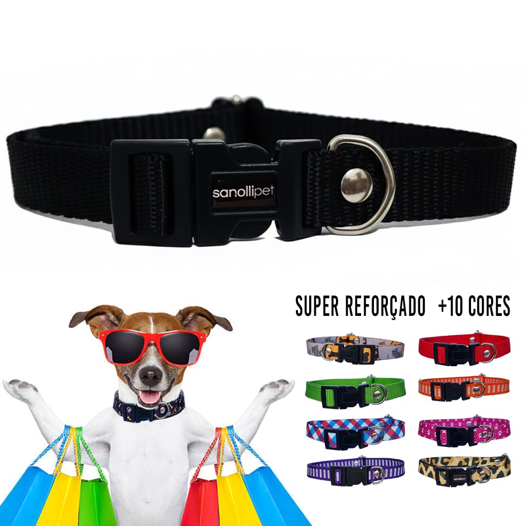 Coleira Reforçada Para Cães Pequenos E Médios 15mm Conforto Mais Segurança Premium Luxo Ajustável