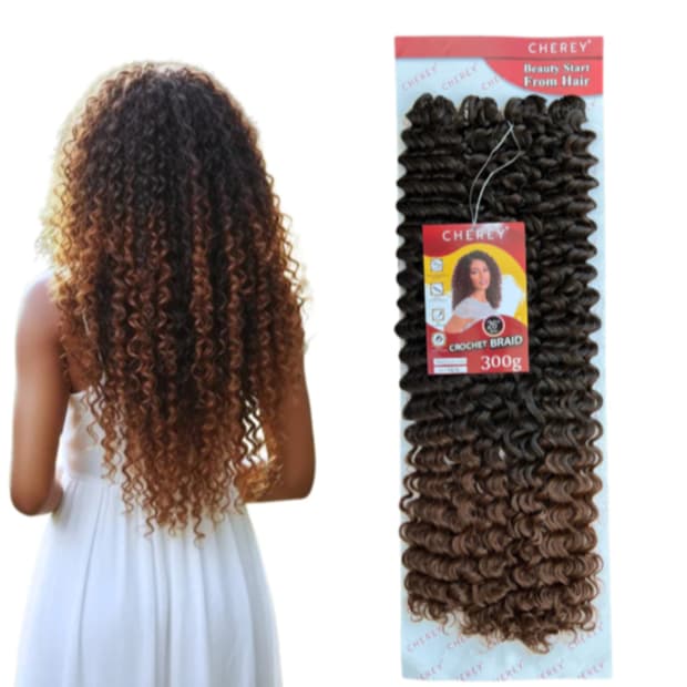 Cabelo Orgânico Percific Curl 300g 65cm Para Crochet Braid Cherey