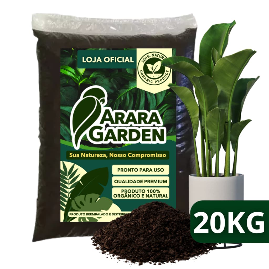 Terra Vegetal Adubada Substrato Orgânico Pronto uso em Vasos Plantas Arara Garden 2kg/5kg/10kg/20kg