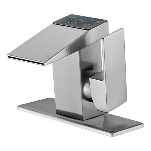 Torneira Cascata Monocomando Com Medidor Led Quente Frio