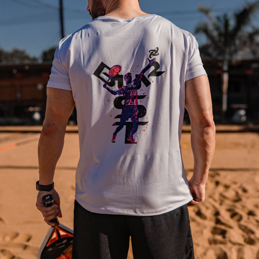 Camiseta Masculina Burst Poliamida Premium Dry Fit UV Esportiva Academia Corrida Beach Tennis Padel