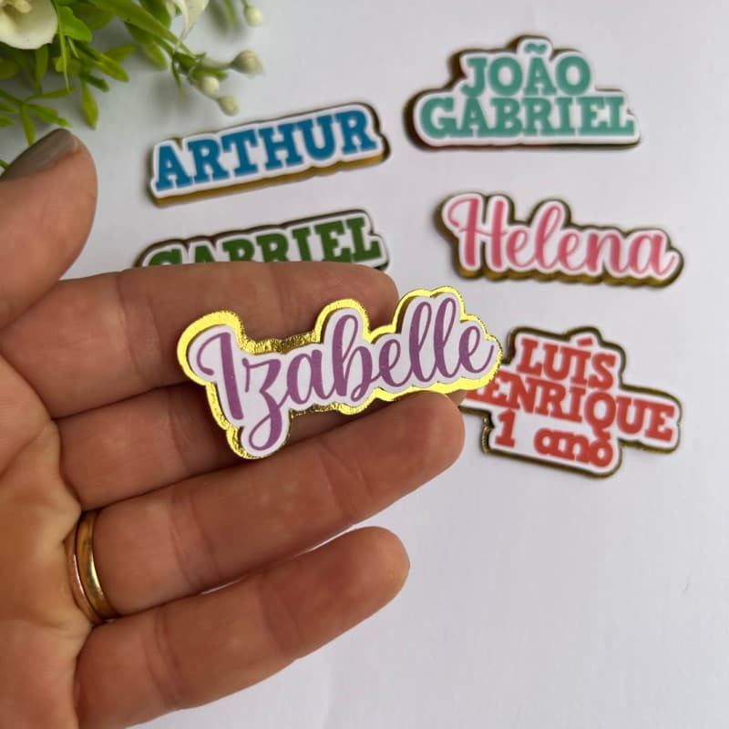 Kit Apliques de nome em camadas | nome+idade |5cm | escolha a cor