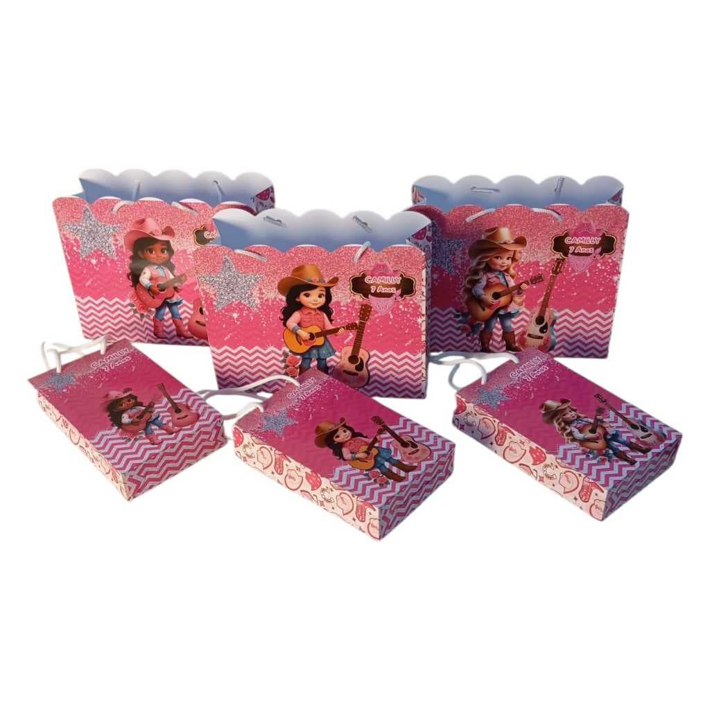 Sacolinha Personalizada BOIADEIRA com 20 peças - Festa de Aniversário - Lembrancinha (Envio Rápido)
