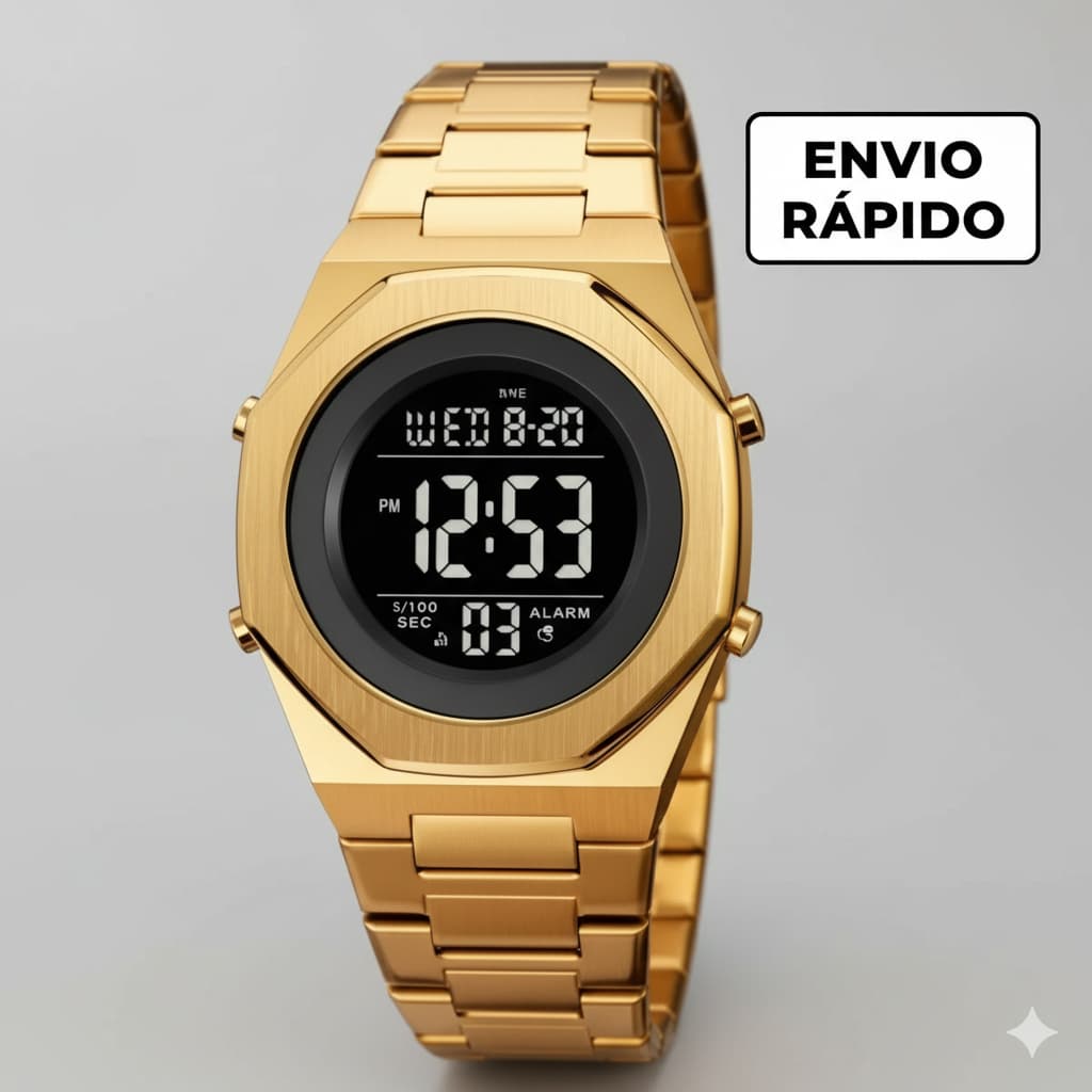 Skmei relógio de luxo Dourado para homens data,cronógrafo,aço inoxidável Para usar em festas,aniversario,reunião