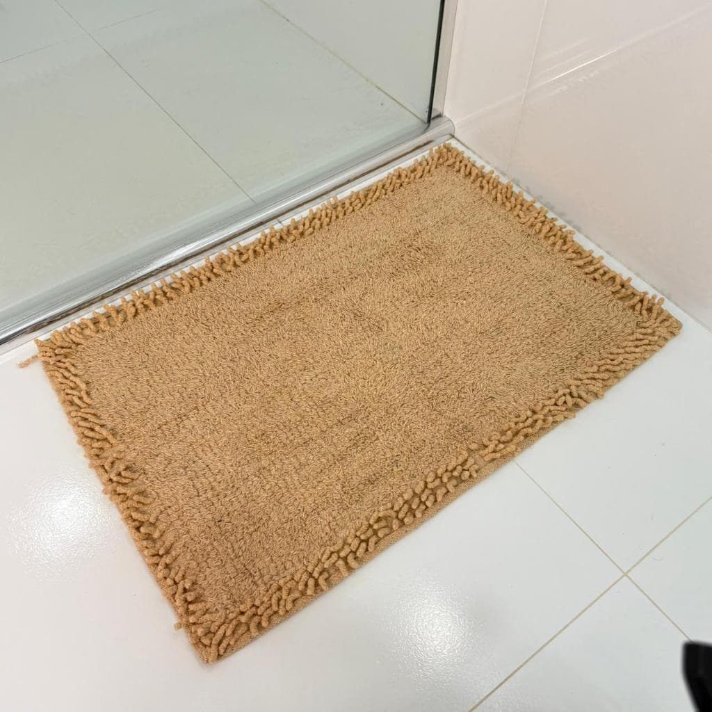 Tapete Banheiro Antiderrapante 40x60 Borda Retangular Algodão
