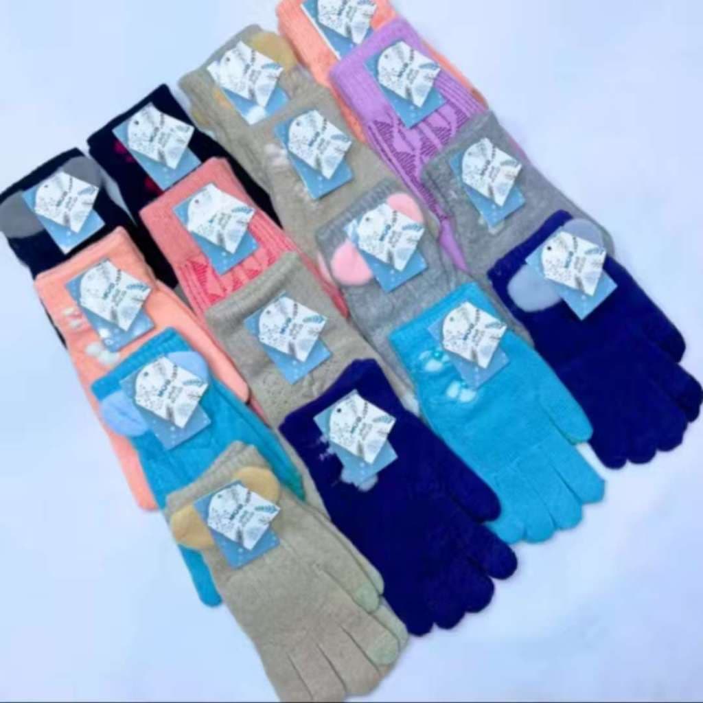 Kit/2 Pares De Luvas Inverno Pelúcia Menina/Menino Com Toque De Tela De 12 A 14 Anos
