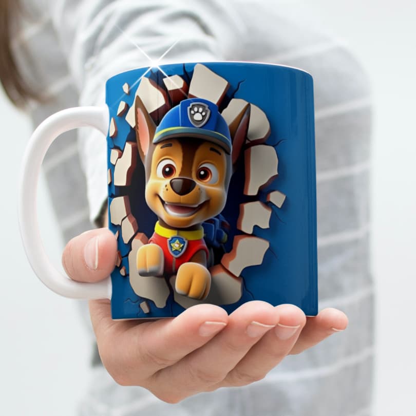 Caneca Personalizada Patrulha Canina, Jonny Bravo, Mário Bros, Minions, Flintstones, Scoob-Doo, Smurfs, Fada e outros.