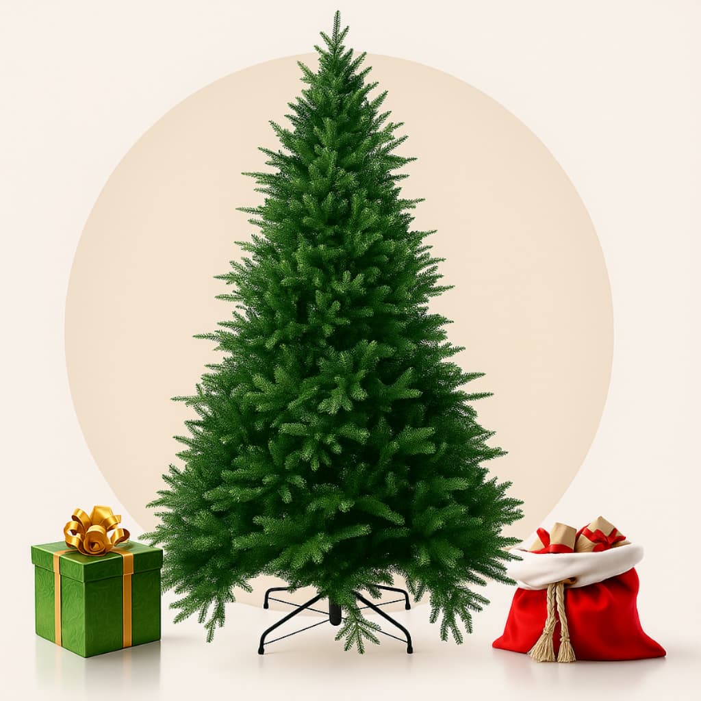 Árvore De Natal Pinheiro 1,80m Verde 720 Galhos Com Pé De Ferro Retrátil