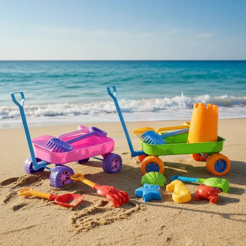 Carrinho De Praia Beach Play Com Pa E Rastelo + Baldinho Usual