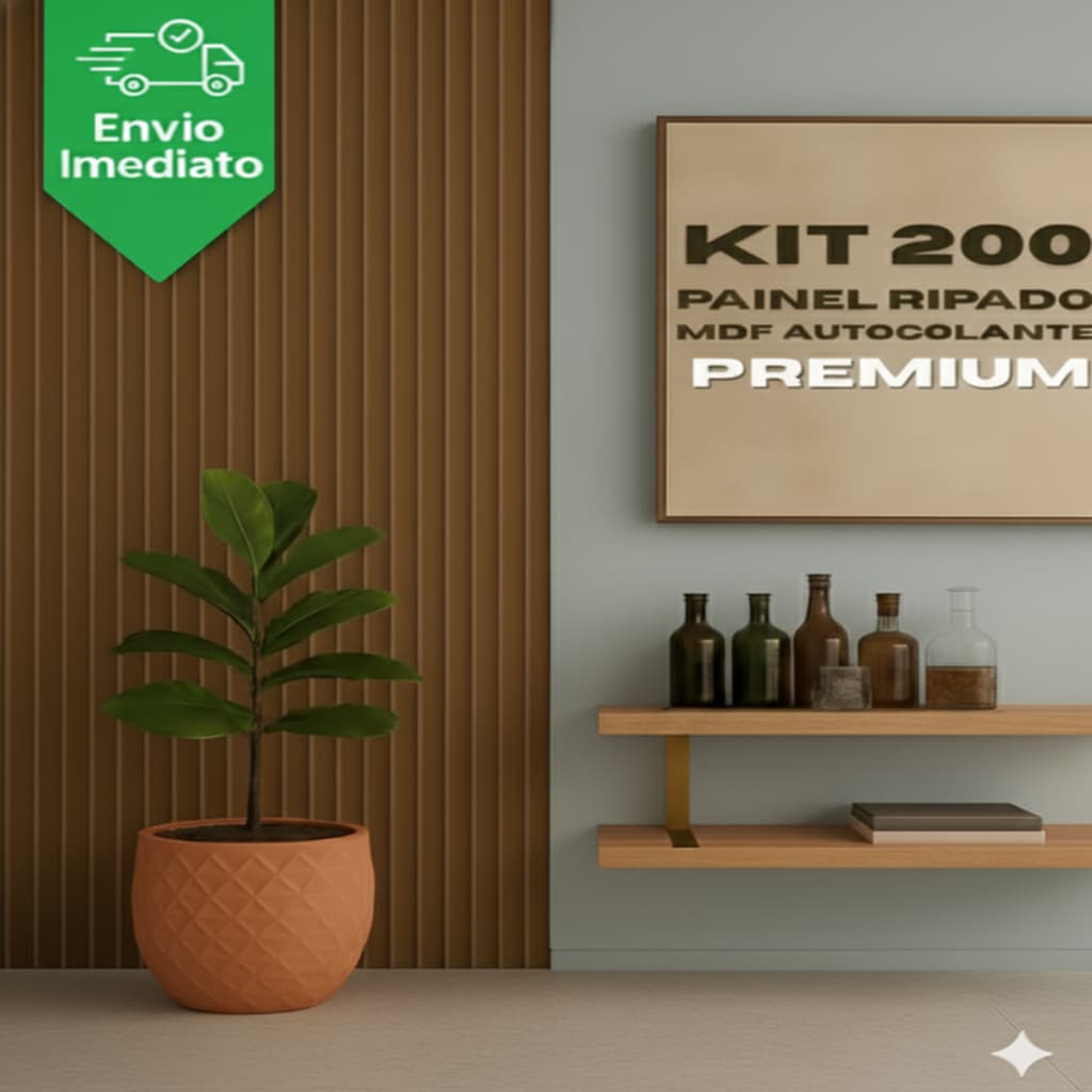 Placas Ripadas 200 Autocolantes em MDF Premium para Decoração