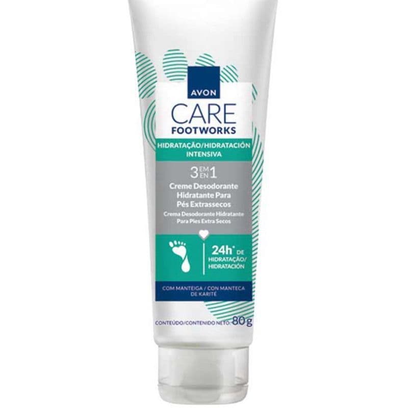 AVON FOOTWORKS HIDRATAÇÃO PROFUNDA EXTRASSECOS MANTEIGA KARITÉ 80G