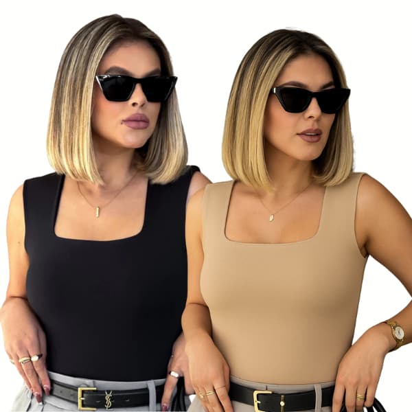 Blusa Feminina Básica Decote Quadrado | Tecido Reforçado, Conforto e Estilo Ideal para Look Verão