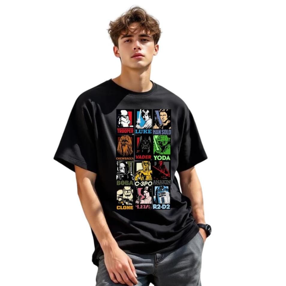 Camiseta Personagens Star Wars Saga Filme Coleção Guerra Nas Estrelas Unissex Fã Série