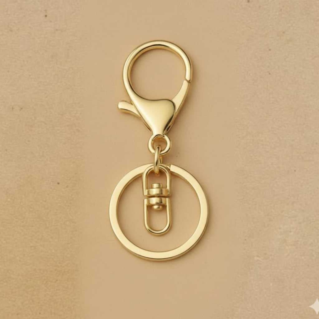 Kit Argola De Chaveiro Com Mosquetão Dourado