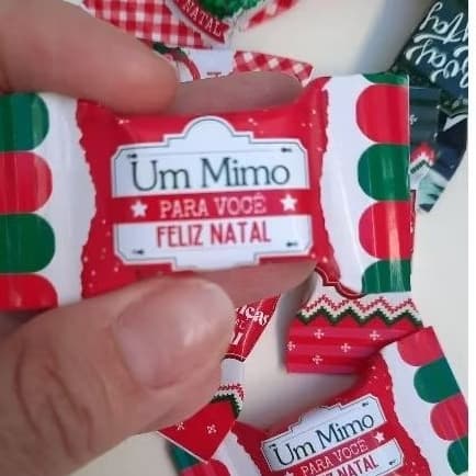 Balinhas personalizadas Feliz Natal/ mimos /lembrancinhas de Natal🎄 50Unidades