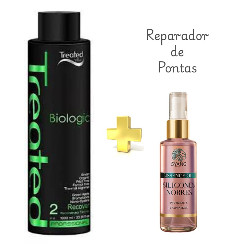 Escova Progressiva Biologic Ativo Treated Hair 1L Sem Formol + Lissence Oil 60ml Profissional