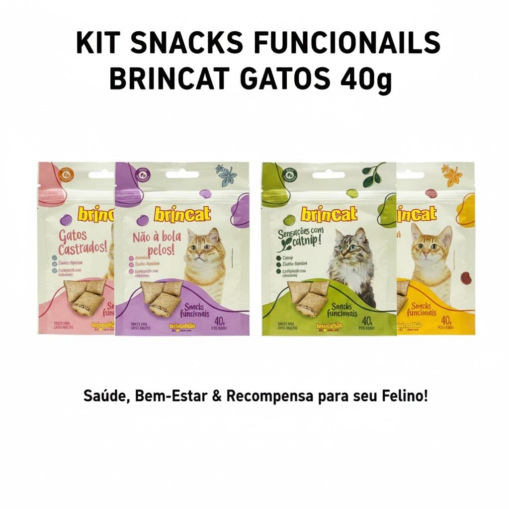 Petiscos Snack Sachê Funcionais para Gatos Brincat