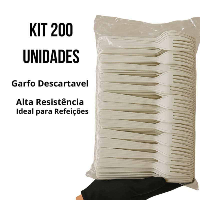 Kit com 50 - 200 Garfos Descartáveis Super Resistentes – Branco