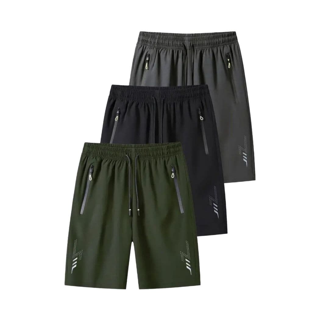 Bermudas Dry Fit Basica Casual Praia Academia Treino Bolsos Ziper
