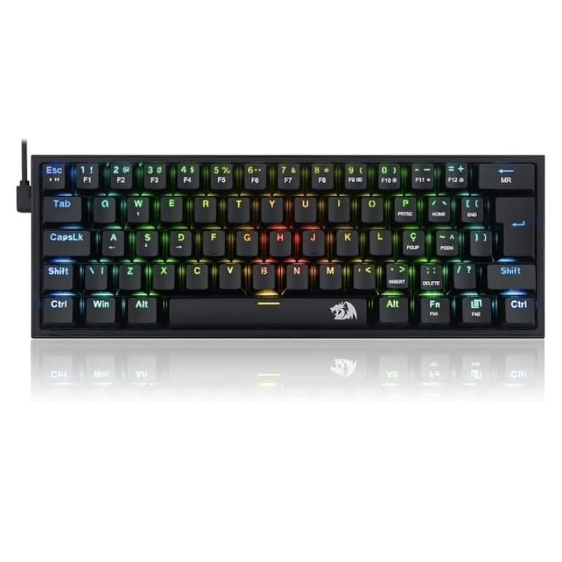 Teclado Mecânico Redragon Dark Avenger Preto Iluminação Rainbow Switch