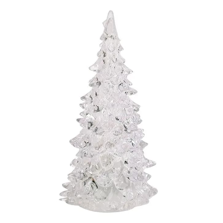 Mini Árvore de Natal 12cm Acrílico LED Muda de Cor Colorido Pisca-Pisca Enfeite de Mesa Luminária Árvore de Natal 12cm A