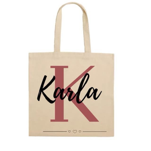 Bolsa EcoBag Personalizada em Algodão Cru com Nome – Bolsa Ecológica Sustentável Lembrancinha Presente Artesanal