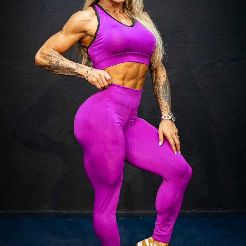 Conjunto Top Teia + Legging Lisa Moda Feminina Academia Fitness
