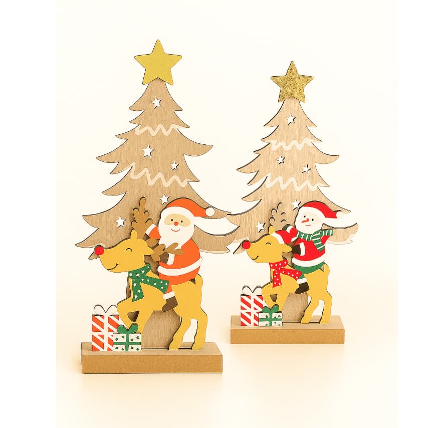 Enfeite de Natal de Natal de Madeira Decoração Papai Noel