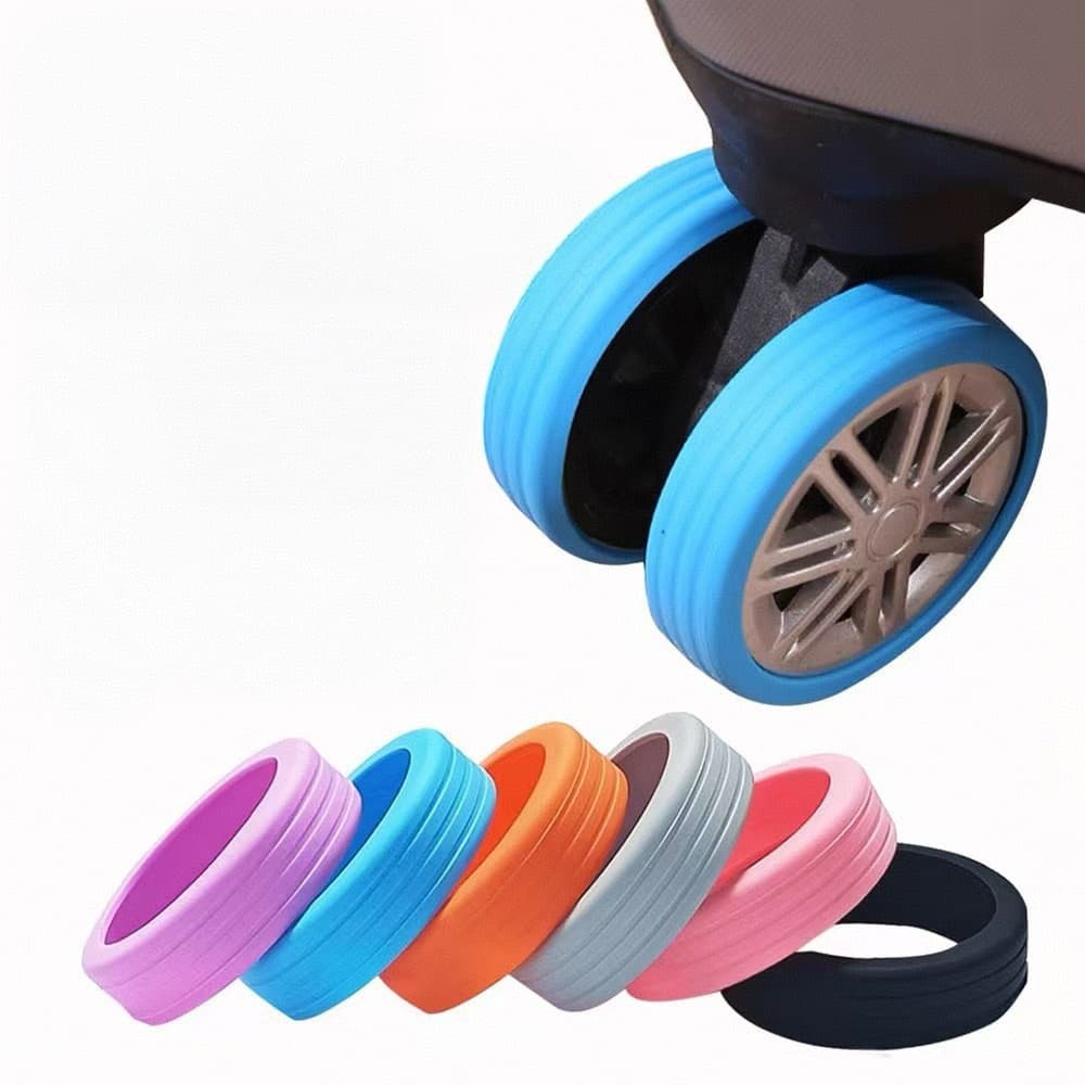 8 Capas Para Rodas De Bagagem Protetores De Silicone  Amortecimento De Ruído Viagens Antiderrapantes E Resistentes