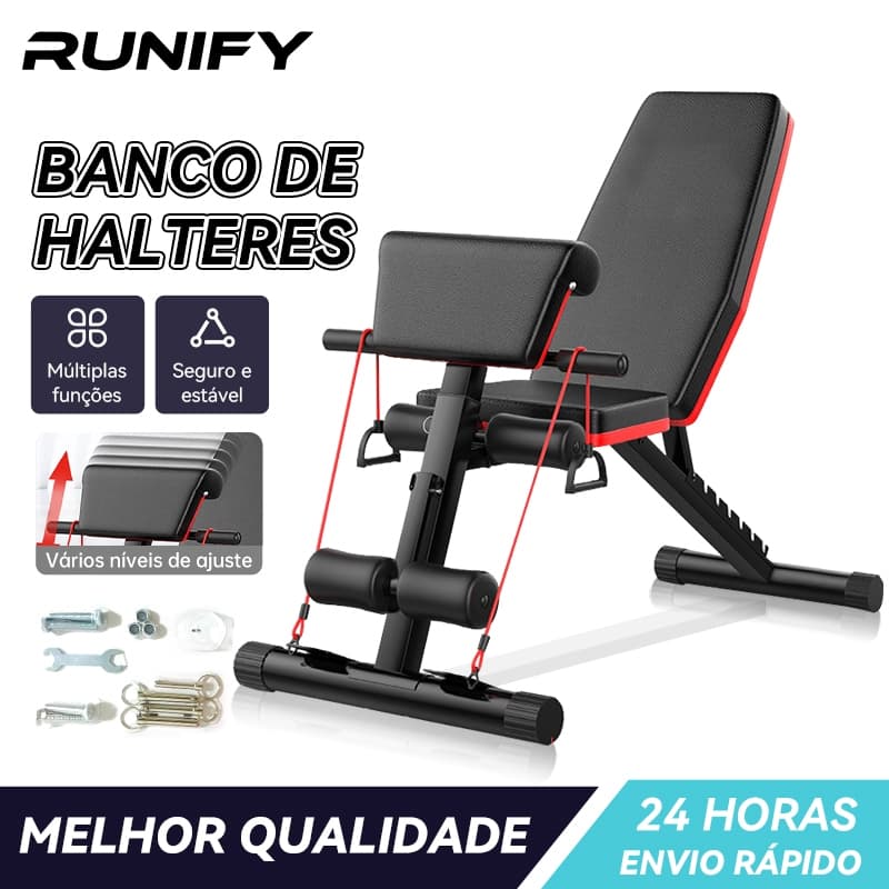 Banco Musculação E Academia Regulável Capacidade de carga 400KG Reto Declinado Inclinado 7 Graus