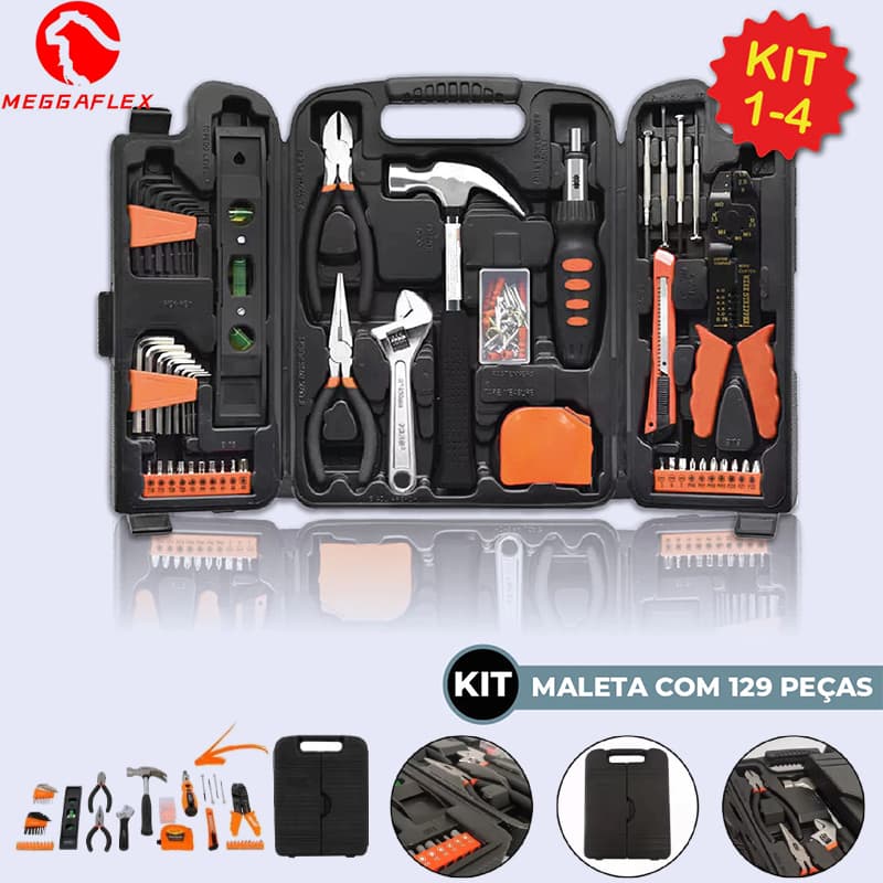 Kit de Ferramentas com Maleta Resistente 129 Peças marisa meggaflex