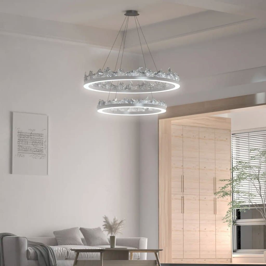Pendant Lights Cristal Para Sala Design de Anel Duplo 110V-220V Lustre Jantar Simples Luminária Quarto Casa Decoração