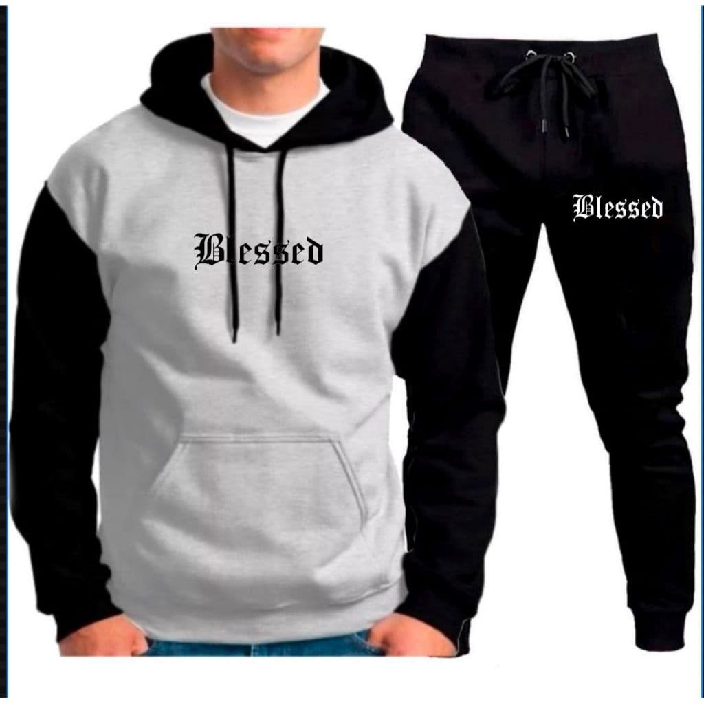 Conjunto Moletom Blusa + Calça Blessed Religião Promoção Inverno ENVIO IMEDIATO