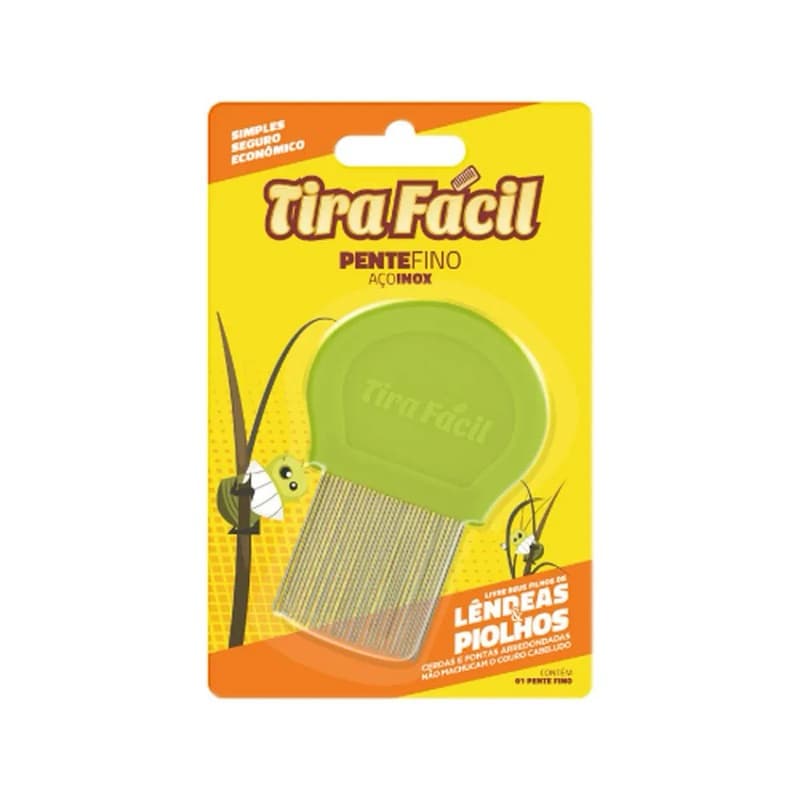 Pente Fino Inox Tira Fácil – Removedor de Piolhos e Lêndeas