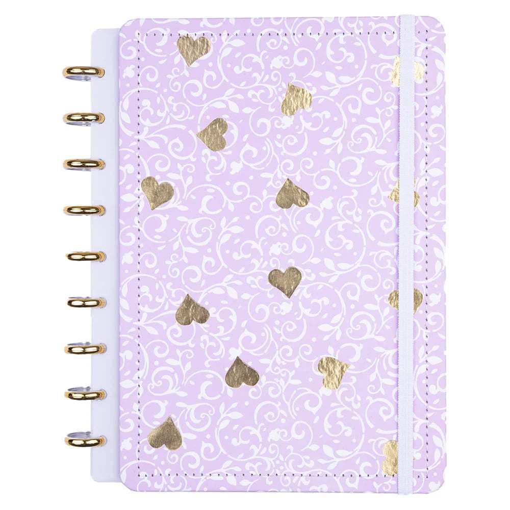Caderno Inteligente Disko Coração Vintage Grande 80fls