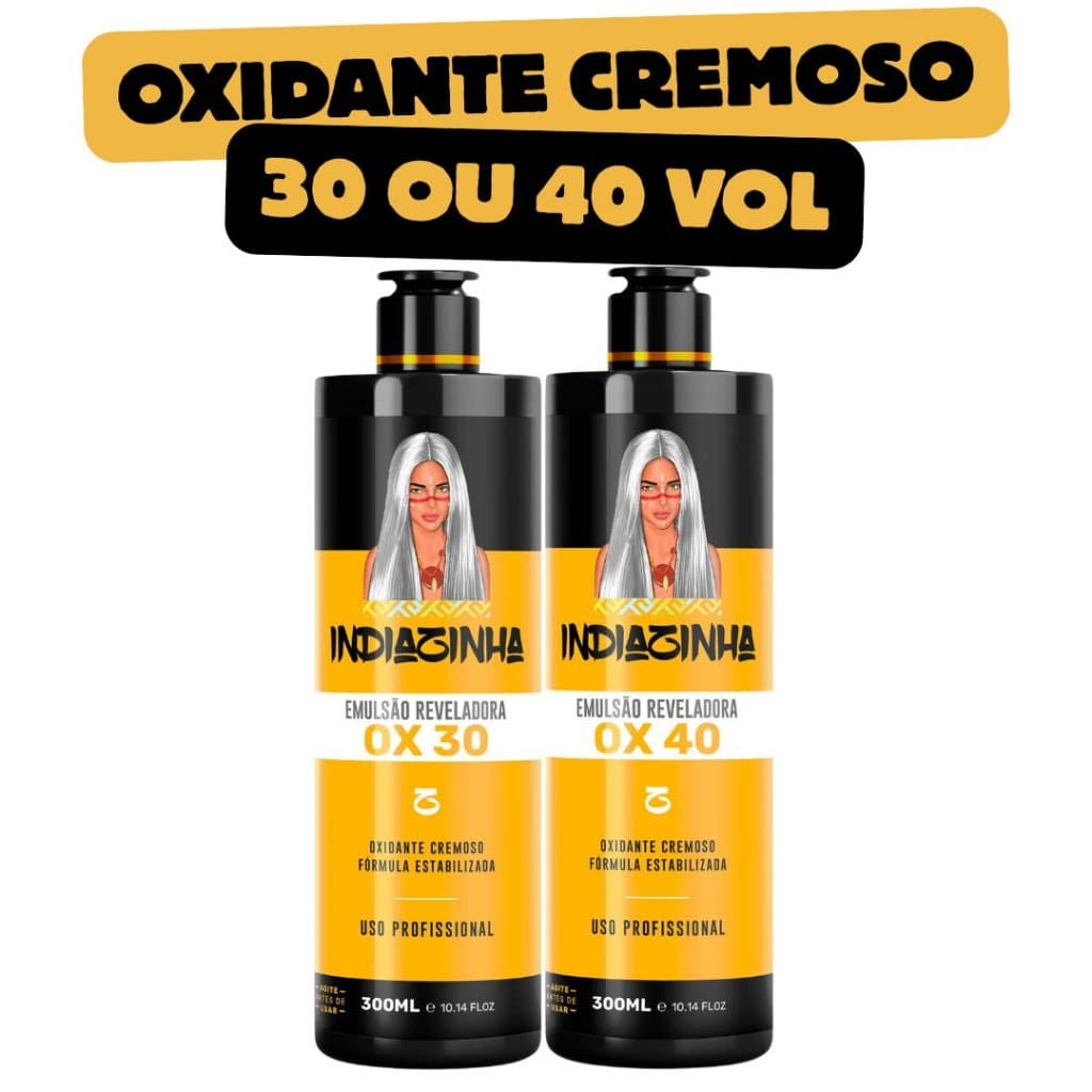 Água Oxigenada OX 30 ou 40 Emulsão Reveladora Cremosa Fórmula Estabilizada Oxidante Cremoso Indiazinha