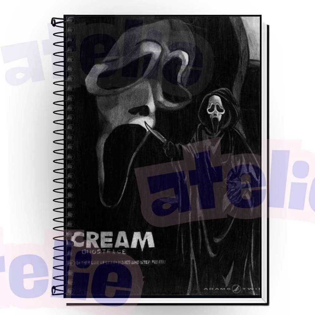 Caderno Tema Scream (Pânico) | Personalizado | Capa Dura | Espiral | Formato Universitário A4 | 1 a 20 Matérias
