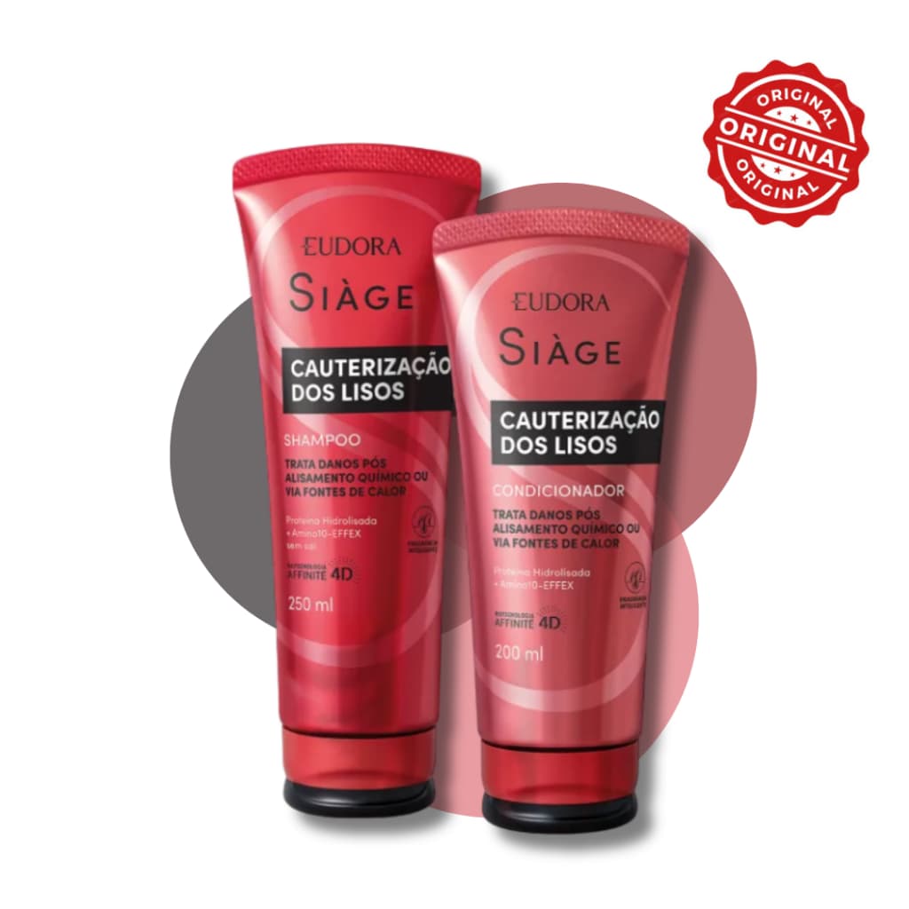 Kit Eudora Siage Cauterização dos Lisos Shampoo + Condicionador Hidratação Pós Química