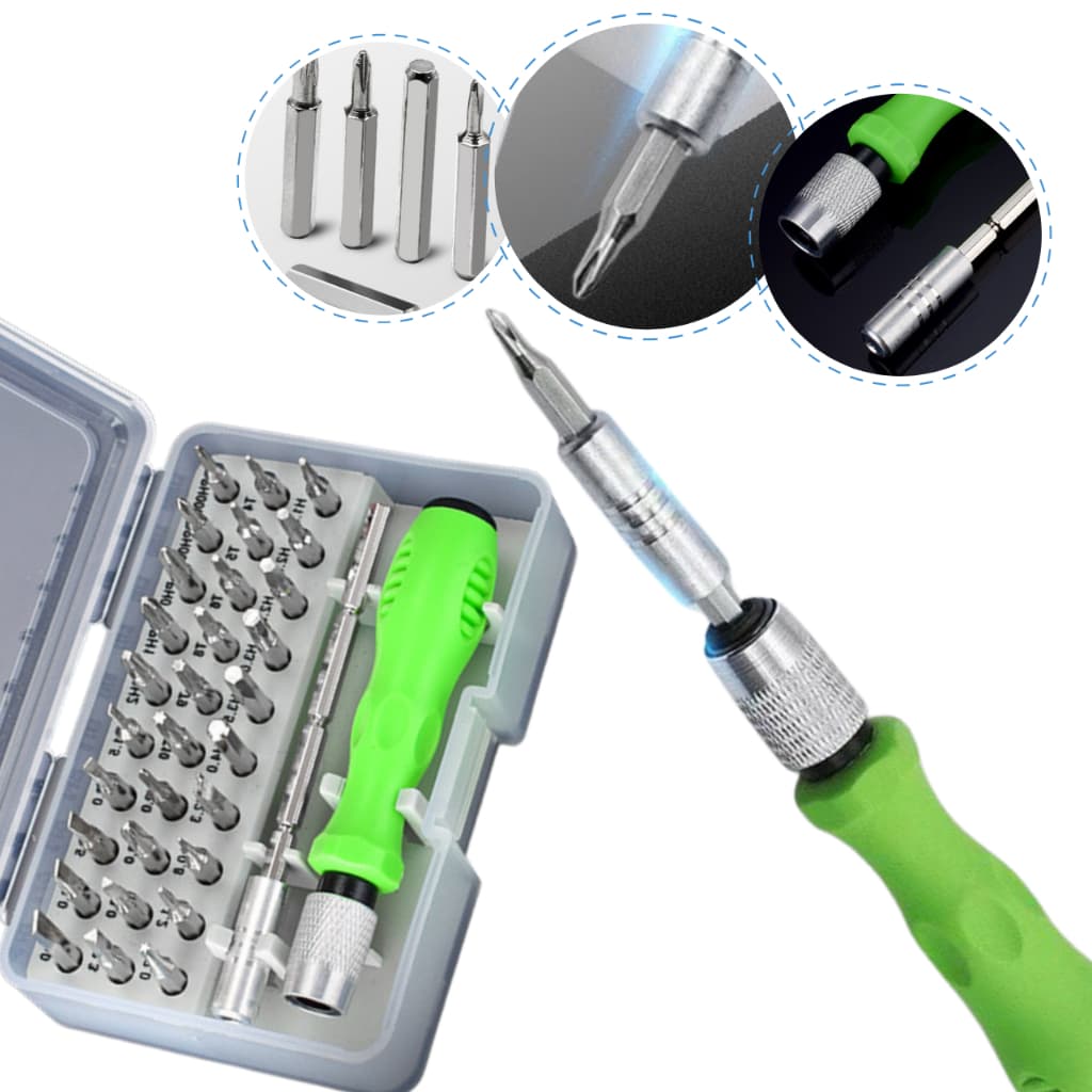 Kit Jogo Chave Fenda de Precisão Multiuso 32 Pcs Maleta LE-1921 ideal para Presente