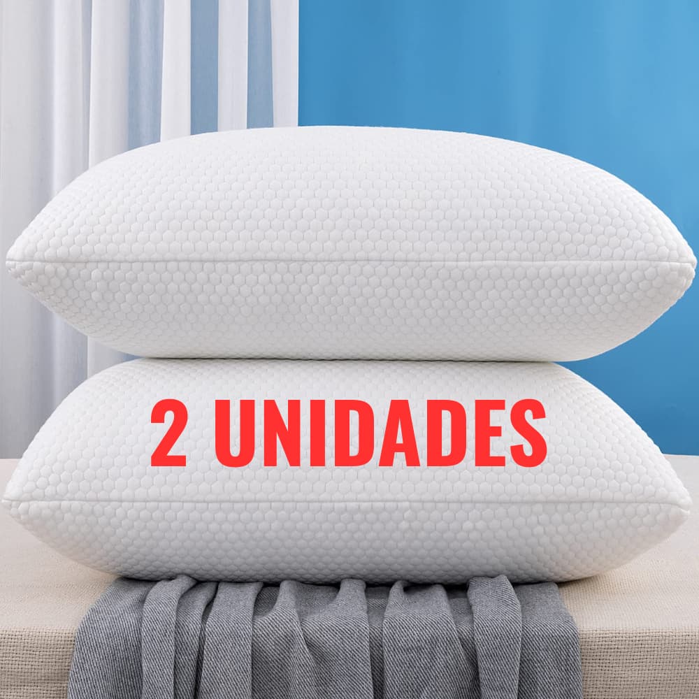 Kit 2 Travesseiros Nasa Latex Alto Duro Cheio Firme Macio Astronauta