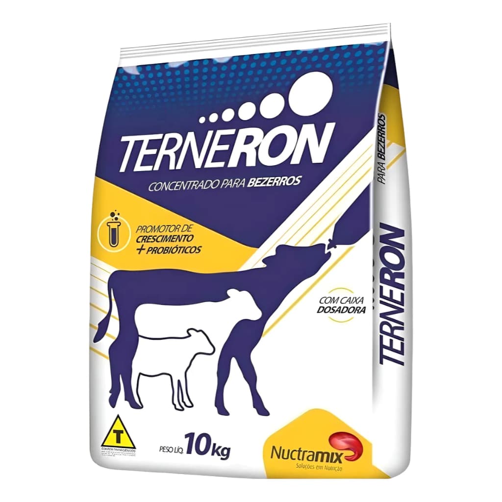 Terneron Plus 10kg Leite Em Pó Bezerros Faz 90 Litros