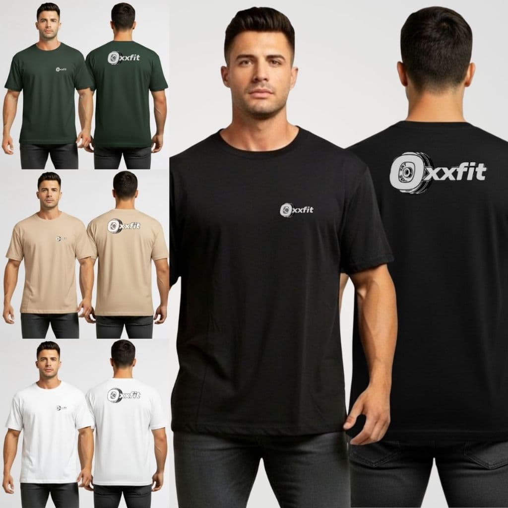 Kit 4 Camisetas Oversized Lisa Básica Estampa Frente E Costas Algodão Streetwear Masculina