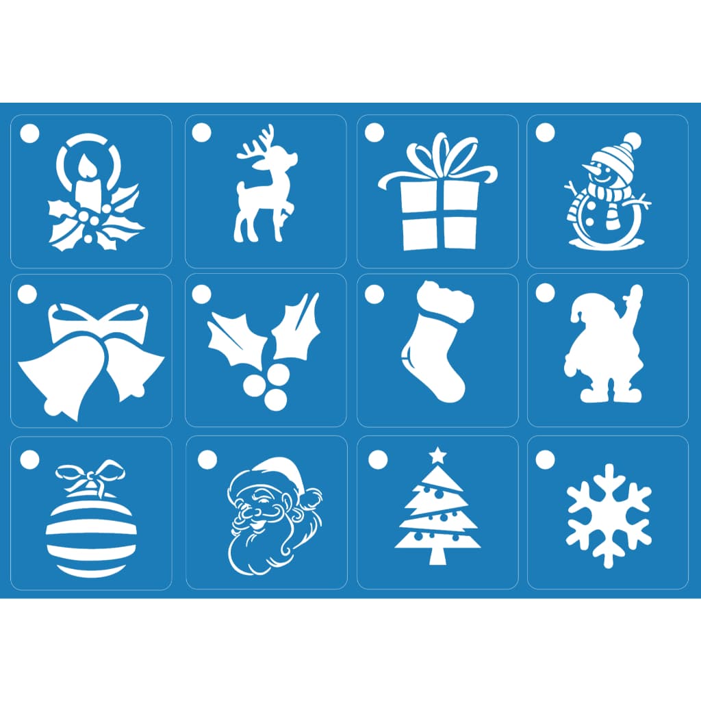 Stencil de Natal Simbolos, estêncil lavável, pintura rosto e em tecido, pano de prato artes natalina